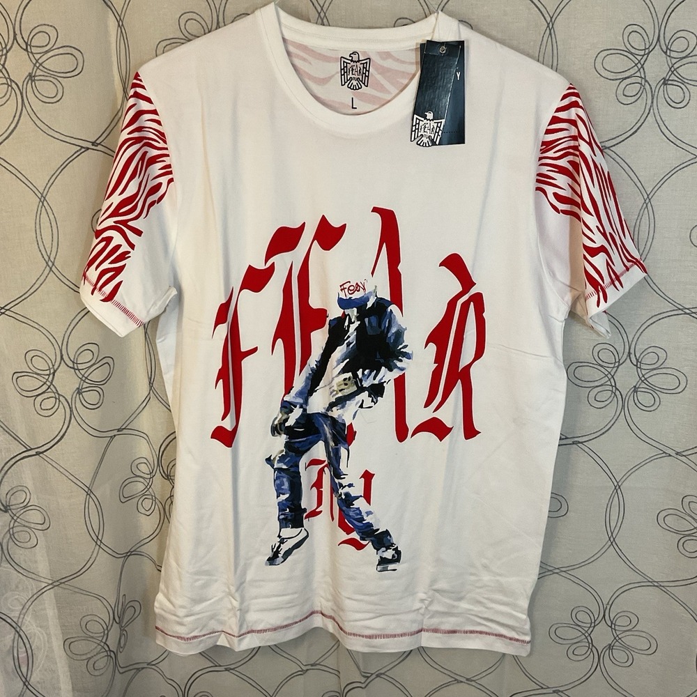 Fear NY White Graphic Short Sleeve Shirt Brand New With Tags size XL